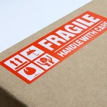 취급주의 스티커 파손주의 화물주의 fragile 영문 라벨지 박스 택배 캐리어 1000매