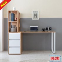 1200 서랍책곶이 일자책상 G-160 책상 책상세트 학생책상 공부책상 사무책상 책꽂이 책장 책상책장세트 컴, 오크