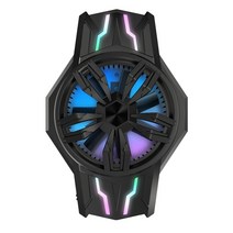 s1s2 rgb 고전력 반도체 휴대 전화 쿨러 공냉식 쿨러 팬 라디에이터 pubg 휴대, 블랙 s1