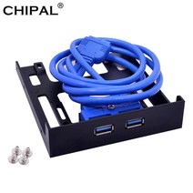 CHIPAL20Pin 2 포트 USB 3.0 허브 전면 패널 케이블 어댑터 PC 데스크탑 3.5 인치 플로피 디스크 드라이브 베이용 FDD 브래킷