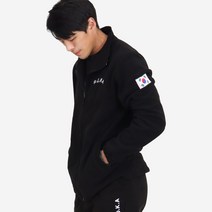 고급 자수 ROKA 로카후리스 검정 군인 학생 폴라 재킷