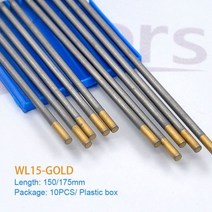 인두기 TIG 150/175mm 텅스텐 전극 용접봉 WT20 WL15 WP WZ8 ARC 용접기 용, 3.2mm, 150mm x10PCS