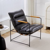 1인용 철제 소파 빈백 푹신한 의자 패브릭 쿠션, 블랙