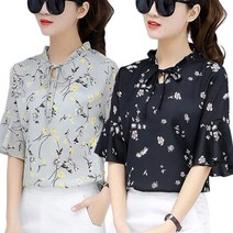 베러댓걸 여름꽃 프릴 블라우스 2P 세트
