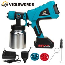 1000ml 32000rpm 전기 페인트 분무기 makita 배터리 18v용 3 노즐 알루미늄 컨테이너 에어브러시 무선 스프레이 건, 협력사, 배터리 1개