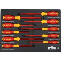 Wiha 32080 절연 SoftFinish 쿠션 그립 드라이버 트레이 10 피스 세트