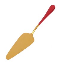 케이크서버 다채로운 스테인레스 톱니 모양의 가장자리 케이크 서버 블레이드 커터 파이 피자 삽 주걱 베이킹 도구 1 개, [02] Red