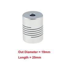 D19L25 5x8mm Aluminium CNC Motor Jaw Shaft Coupler To Flexible Coupling OD 19x25mm 3/4/5/6/6.35/7/8/, 24 4x4
