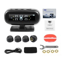 자동차 배터리 램프태양광 발전 usb tpms 자동차 타이어 압력 모니터링 시스템 lcd 4 외부내부 센서 suv 온도 경고, 협력사, 외부 휴대용