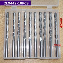 4mm x 42mm10 개 2 플루트 엔드 밀 CNC 기계 밀링 커터 솔리드 카바이드 목공 도구 PVCMDF 아크릴 목재