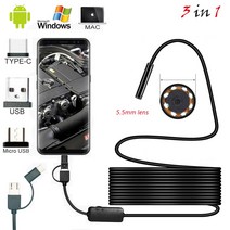 5M 10M 케이블 5.5mm 렌즈 안드로이드 USB 내시경 카메라 미니 검사 방수 C, 01 1m, 01 1m
