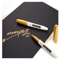 +[플렉스온]+모나미 굵은글씨용 MEDIUM 네임펜 금색 12개 1세트 싸인 사인 네임[FLEXONmarket]+