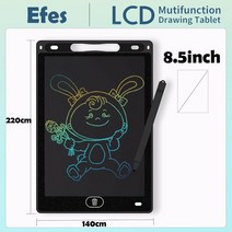 드로잉패드 웹툰그리기패드 그림용태블릿 Efes 전자 드로잉 보드 장난감 어린이 교육용 그림 LCD 스크린, 한개옵션1, 09 Black-8.5-Color