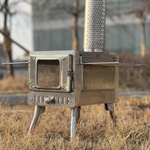 캠파이 캠핑 화목난로 스테인리스 3면 큰유리창 펠렛 주물 휴대용 장작 불멍 불보기창 실버, 멀티포켓스탠드 2개, 미드나잇