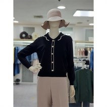 끄레아또레 물결카라 단추장식 니트 블라우스 7D234BB206