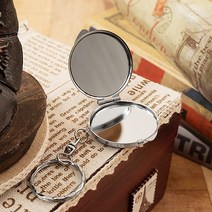 미니 원형 손거울 양면 DIY 접이식 열쇠고리 휴대용 거울 키링, 상세페이지 참조