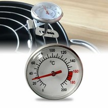 바이메탈 기름 튀김온도계 주방 요리용 원형 탕온도계, 단품