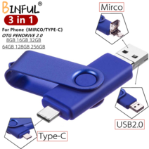 휴대용 와이파이 공유기 이동식 포켓 binful for android otg 3 in 1 usb 플래시 드라이브 type-c amp 마이크로 512gb 256gb 128gb 펜, 16 기가 바이트, 검은색