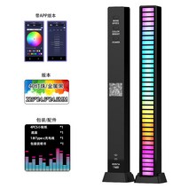 1+1 블루투스 스피커 사운드바 조명 RGB LED 내장 배터리 C TYPE 할로윈 크리스마스 클럽 생일, 40 램프 공예 메탈 블랙 + 앱 연동 5v 내장