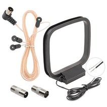 Luxtronic AM Loop 안테나 및 FM 다이폴 안테나 키트 스테레오 시스템 홈 시어터용 - F-타입 암 소켓 수신기 블루투스 및 튜너와 호환되는 실내 라디오 안테나