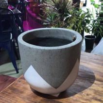 오너클랜 테라스톤팟 화이트-트라이앵글 원형 22x20cm화분