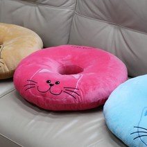 시둥마켓 +[시둥마켓]+_ 출산용품 낮은쿠션 임부방석 기능성쿠션방석 산모도넛방석 원좌쿠션, 애니나라 스마일캣 도넛방석 원형방석 도넛 임산부용품, 루다(핑크)
