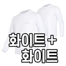 [더빅히트] (1+1)원플러스원 쿨티셔츠 긴팔 냉감 라운드티 화이트 블랙 빅사이즈