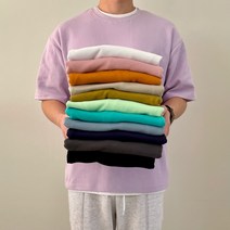 남자 오버핏 반팔티 어깨넓어보이는 10수 무지 특양면 티셔츠