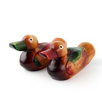 더담고 미니 원앙오리 한쌍 SML l 전통오리인형 외국인선물소품, L.가로15cm x 세로5cm x 높이8cm