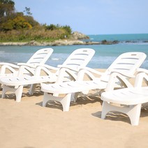 피카소 기본 야외 비치 해변 썬베드 수영장의자 의자 비치베드 접이식 야외의자 썬베드/베드테이블, 썬베드-화이트