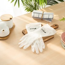 신제품 친환경 키친아트 만능 니트릴 블렌드 위생 화이트 반투명 고무장갑 냄새걱정 NO~, 니트릴 고무장갑 (L)