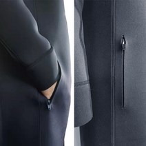 스쿠버다이빙 서핑 다이버 슈트 잠수복 멋진 3mm 네오프렌 후드 트렌치 코트 방풍 따뜻한 자켓 유니버셜 남성 여성 수영 겨울, 02 Zip pocket_01 one size