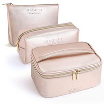 [정품] MAGEFY 메이크업 가방 3개 세트 핑크, Rose Gold