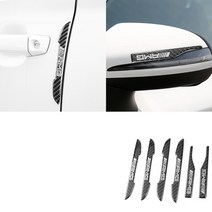 벤츠 도어 충돌방지 스트립 백미러 보호 C클래스 GLC C260L E300L A200L GLB GLE GLA, 블랙 [AMG마크]+백미러(6종세트)