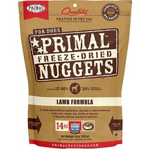 강아지 프리말 펫푸드 Primal 동결건조 사료 너겟 양고기 14온스 전체 균형 국자 건강한 곡물 무첨가 생 제작