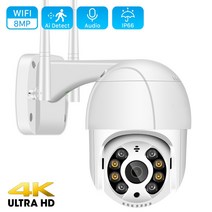 팔로우캠 모션 트래킹 스마트 오토 회전 8mp 4k ptz wifi ip 카메라 클라우드 1080p 4x 디지털 줌 cctv 보안 카메라 야외 ai 인간 감지 자동 추적 111, 8mp 128g 카드 추가, 협력사, 우리 플러그
