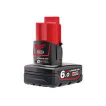 밀워키 M12 B6 리튬이온 배터리 밧데리 12V 6.0Ah, 단품