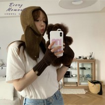 Everymoment 여성 니트 마스크 바라클라바 넥워머 데일리룩 스노우보드 스포츠 웨어, 블루