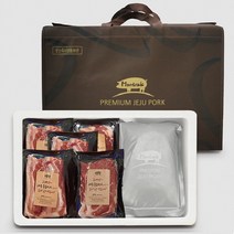 [제주도품질인증] 흑돈육 구이 세트(냉장) (흑오겹살300g*3팩+흑목심300g*2팩+가방) *, 단품