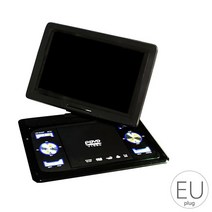 휴대용 dvd 플레이어13.9 인치 휴대용 홈 자동차 DVD 플레이어 VCD 게임 TV USB 회전 화면 원격 컨트롤러, 02 blackEU Plug
