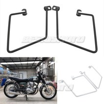 가와사키 w800 호환 부품 액세서리 kawasaki w400 w650 솔리드 스틸 안장 가방 지지 브래킷 측면 마운트 트렁크 가방 홀더 w 400 650 800, 검은색
