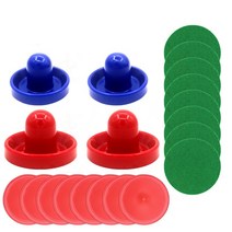 미니게임 에어하키 퍽세트 96mm, 96mm어택커4개+플리스8개+64mm퍽8개, 네이비2개+레드2개