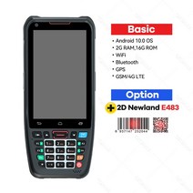 안드로이드 10 핸드 헬드 터미널 PDA 하니웰 바코드 스캐너 1D 2D 스캐너 휴대용 데이터 수집기 4G 와이파이 블루투스 NFC, 2D NewlandE483_EU