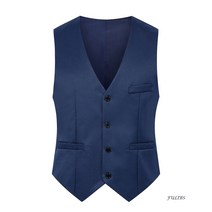 FULIBS봄가을 슬림 정장 베스트 남성 헨리넥 베스트 캐주얼 직업 조끼 조끼