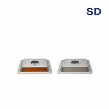SD 스마트 표지병 황단 PC 반사체 알루미늄 재질 지면과 밀착, 색상:황색 단면