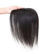 진주집게핀 리본핀 롱헤어 단발머리 여성용 진짜 헤어 익스텐션 클립 여성용 가발 경량 통기성 헤어 클로저 여성용 토퍼