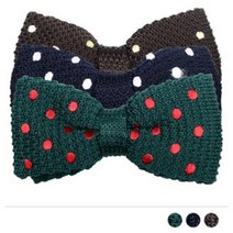 [ILLU]BTIE_112 땡땡이 두꺼운 니트 보타이 무늬 패턴 미니 셔츠나비넥타이 정장용_hAeEA