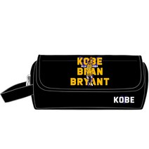 NBA 코비 펜파우치 문방구 남자 대용량 3 도착함 6 년 급 캔버스천 더블레이어 필통 T, 블랙 D