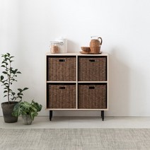 리바트키친 가드니아 라탄 바스켓 수납장 800, 단품