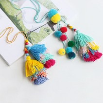 컬러 폼폼 테슬장식(3type), C(믹스테슬+폼폼)